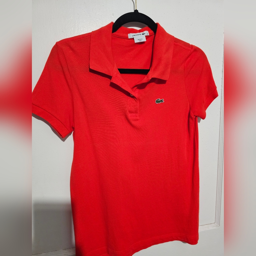 Lacoste Women's Bright Red Polo Tee
